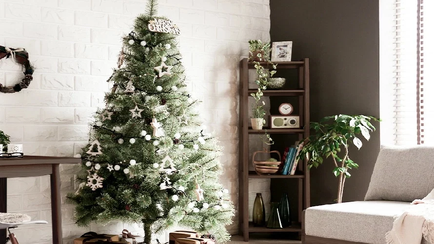 ホワイトクリスマスツリー 北欧 120cm 雪化粧 クリスマス LEDライト付